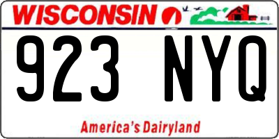 WI license plate 923NYQ