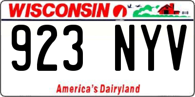 WI license plate 923NYV