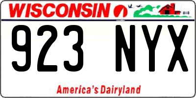 WI license plate 923NYX