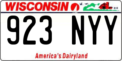 WI license plate 923NYY