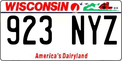 WI license plate 923NYZ