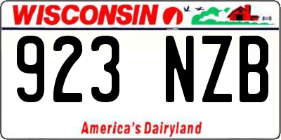 WI license plate 923NZB