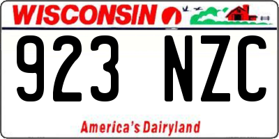 WI license plate 923NZC