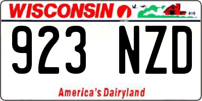 WI license plate 923NZD
