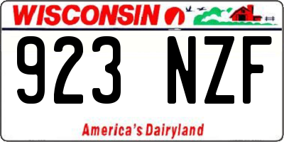 WI license plate 923NZF