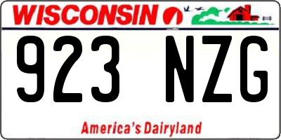 WI license plate 923NZG