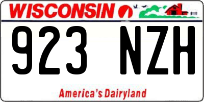 WI license plate 923NZH
