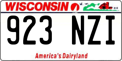 WI license plate 923NZI