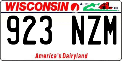 WI license plate 923NZM