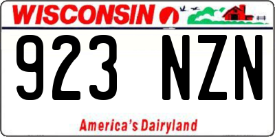 WI license plate 923NZN