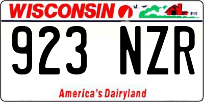 WI license plate 923NZR