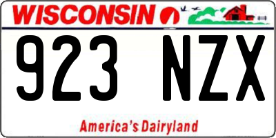 WI license plate 923NZX