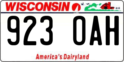 WI license plate 923OAH