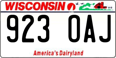 WI license plate 923OAJ