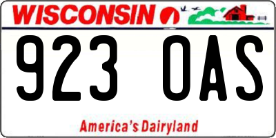 WI license plate 923OAS