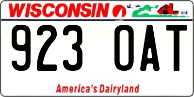 WI license plate 923OAT
