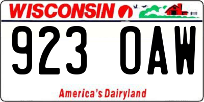 WI license plate 923OAW