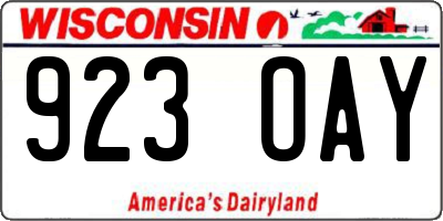 WI license plate 923OAY