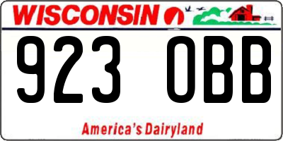 WI license plate 923OBB