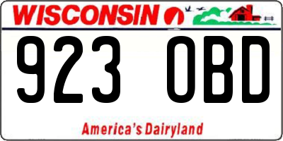 WI license plate 923OBD