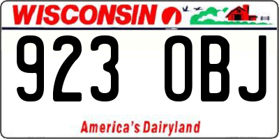 WI license plate 923OBJ