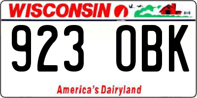 WI license plate 923OBK