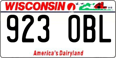 WI license plate 923OBL