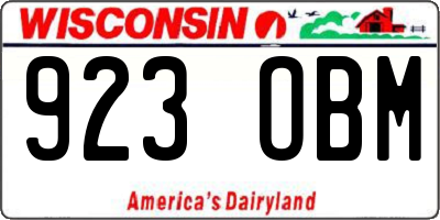 WI license plate 923OBM