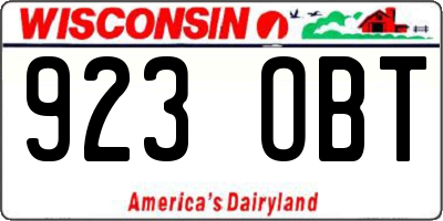 WI license plate 923OBT