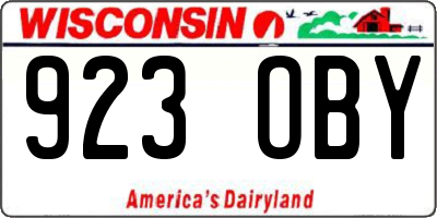 WI license plate 923OBY