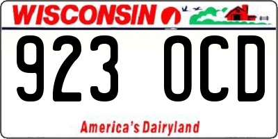 WI license plate 923OCD