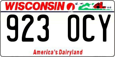 WI license plate 923OCY