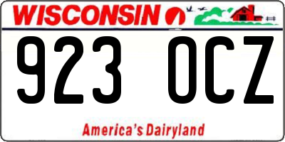 WI license plate 923OCZ