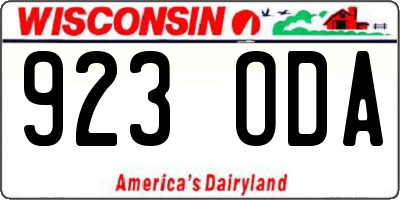 WI license plate 923ODA