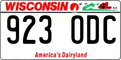 WI license plate 923ODC