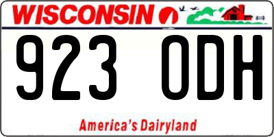 WI license plate 923ODH