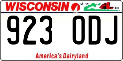 WI license plate 923ODJ