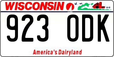 WI license plate 923ODK