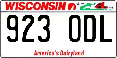 WI license plate 923ODL