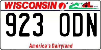 WI license plate 923ODN