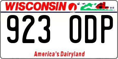 WI license plate 923ODP