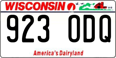 WI license plate 923ODQ