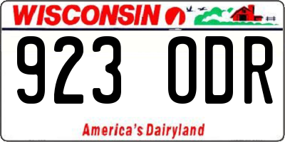WI license plate 923ODR