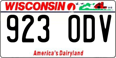 WI license plate 923ODV