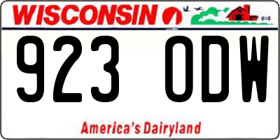 WI license plate 923ODW