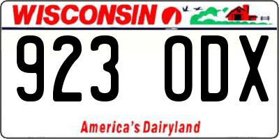WI license plate 923ODX
