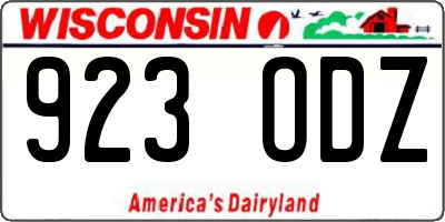 WI license plate 923ODZ