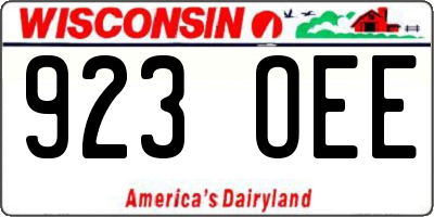 WI license plate 923OEE