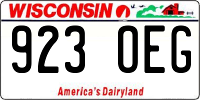 WI license plate 923OEG