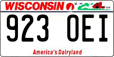 WI license plate 923OEI